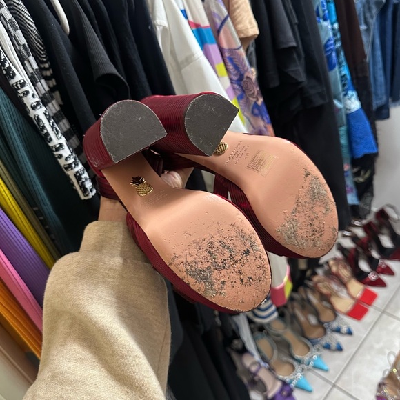 Aquazurra Sundance Metallic Leather Platform Sandals Size 40 - Picture 8 of 13